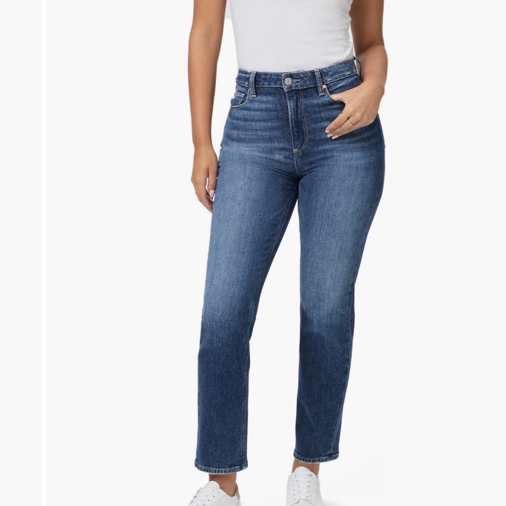 PAIGE High Rise Dark Blue Women's Jeans - Picture 2 of 11